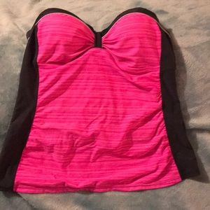 Pink and grey size l bathing suit top
